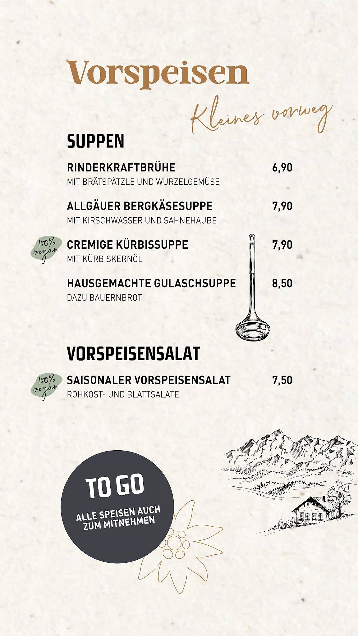 Menu de Gaisbock die Dorfalpe
