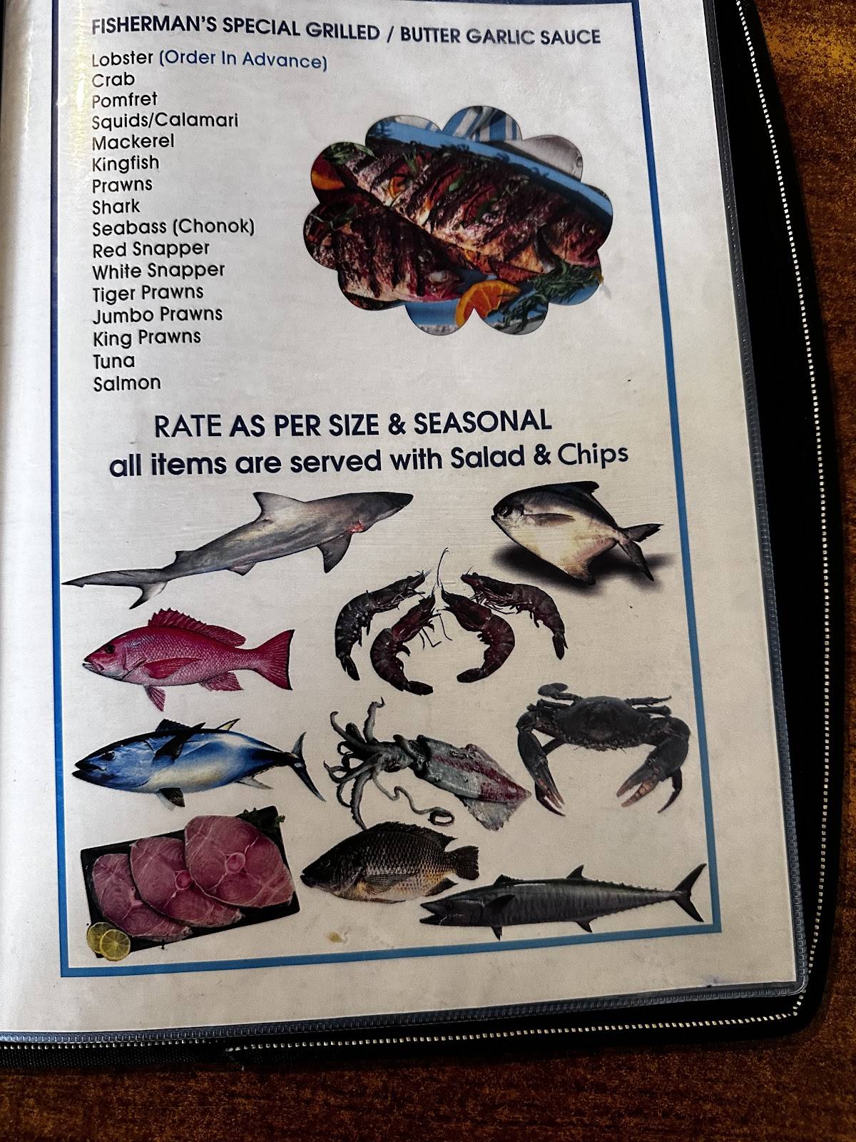 Fisherman's Local Bar & Restaurant menu