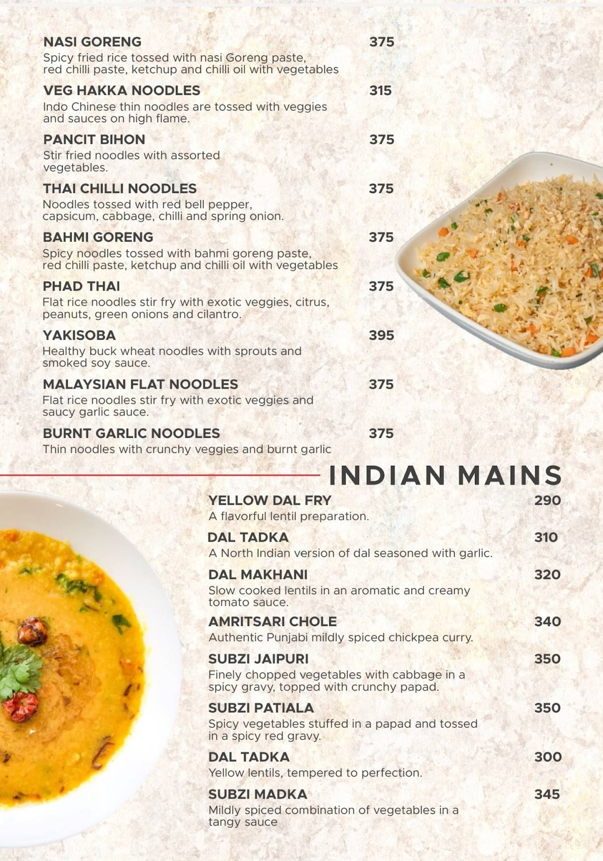 Flag's II Veg World Cuisine menu