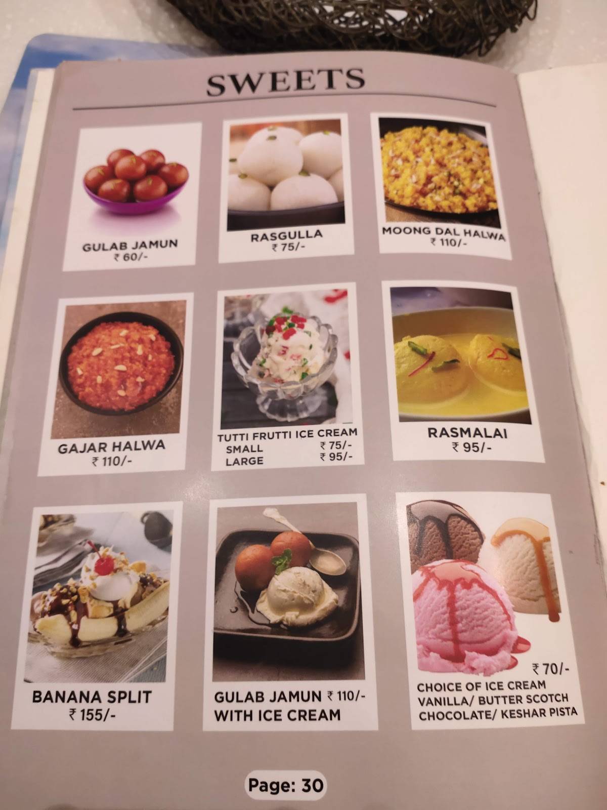 Food Island Restaurant menu