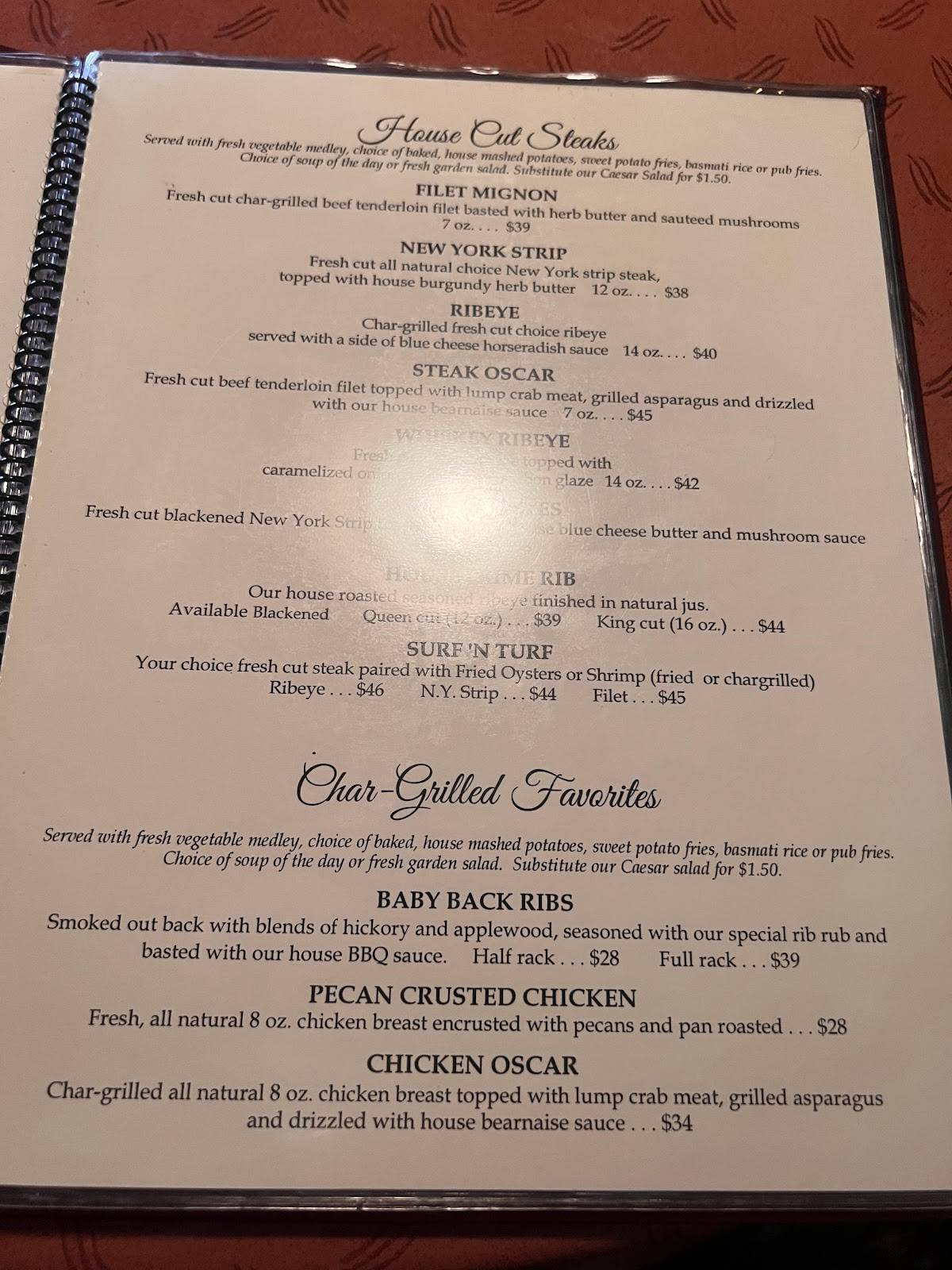 Menu at Food & Friends steakhouse, Lewisburg, 878 Washington St