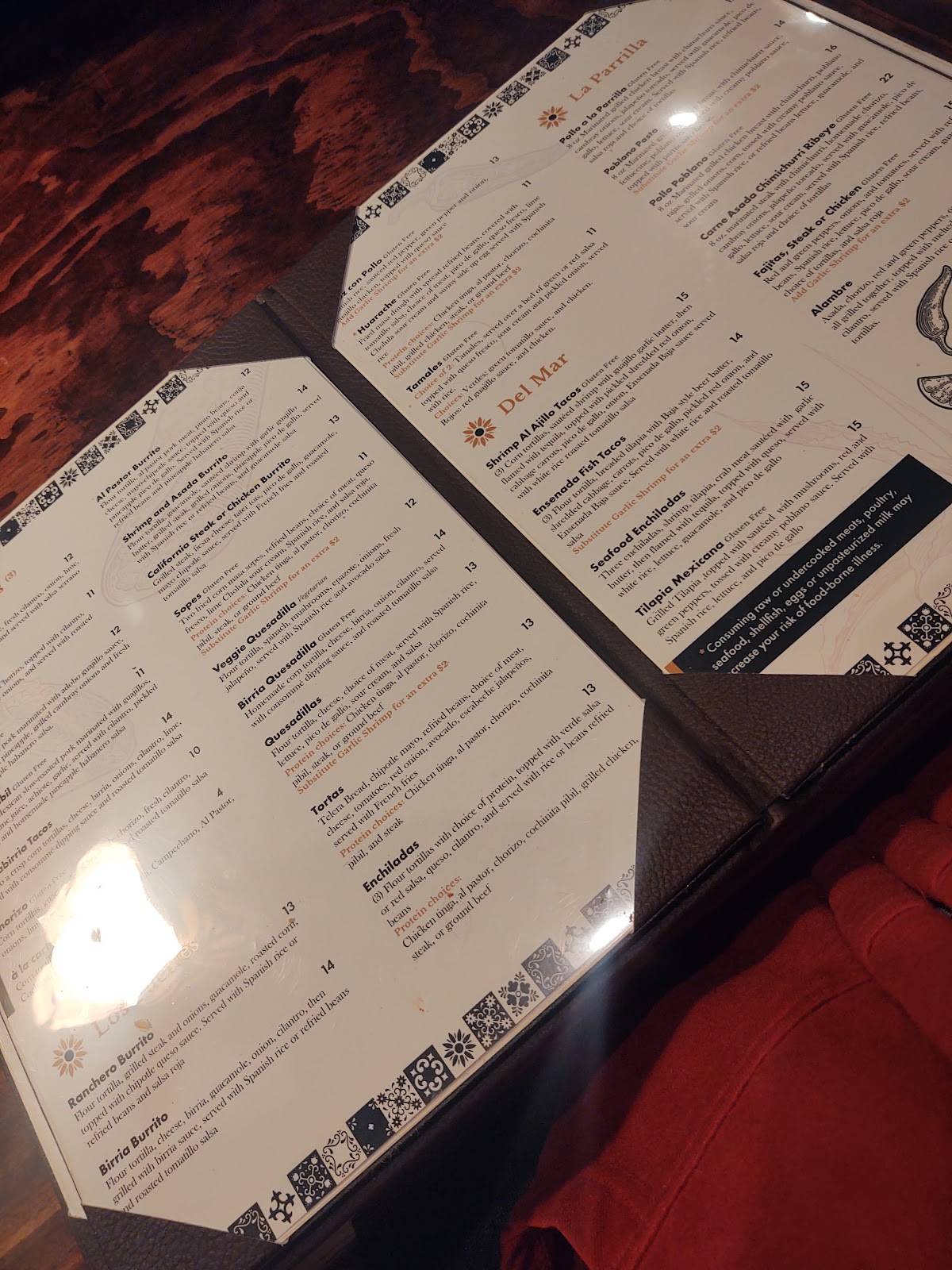 Menu at Tequila Mexican Restaurant & Cantina, Fort Wayne