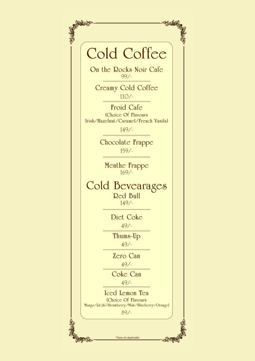 FREITO Cafe & Restaurant menu