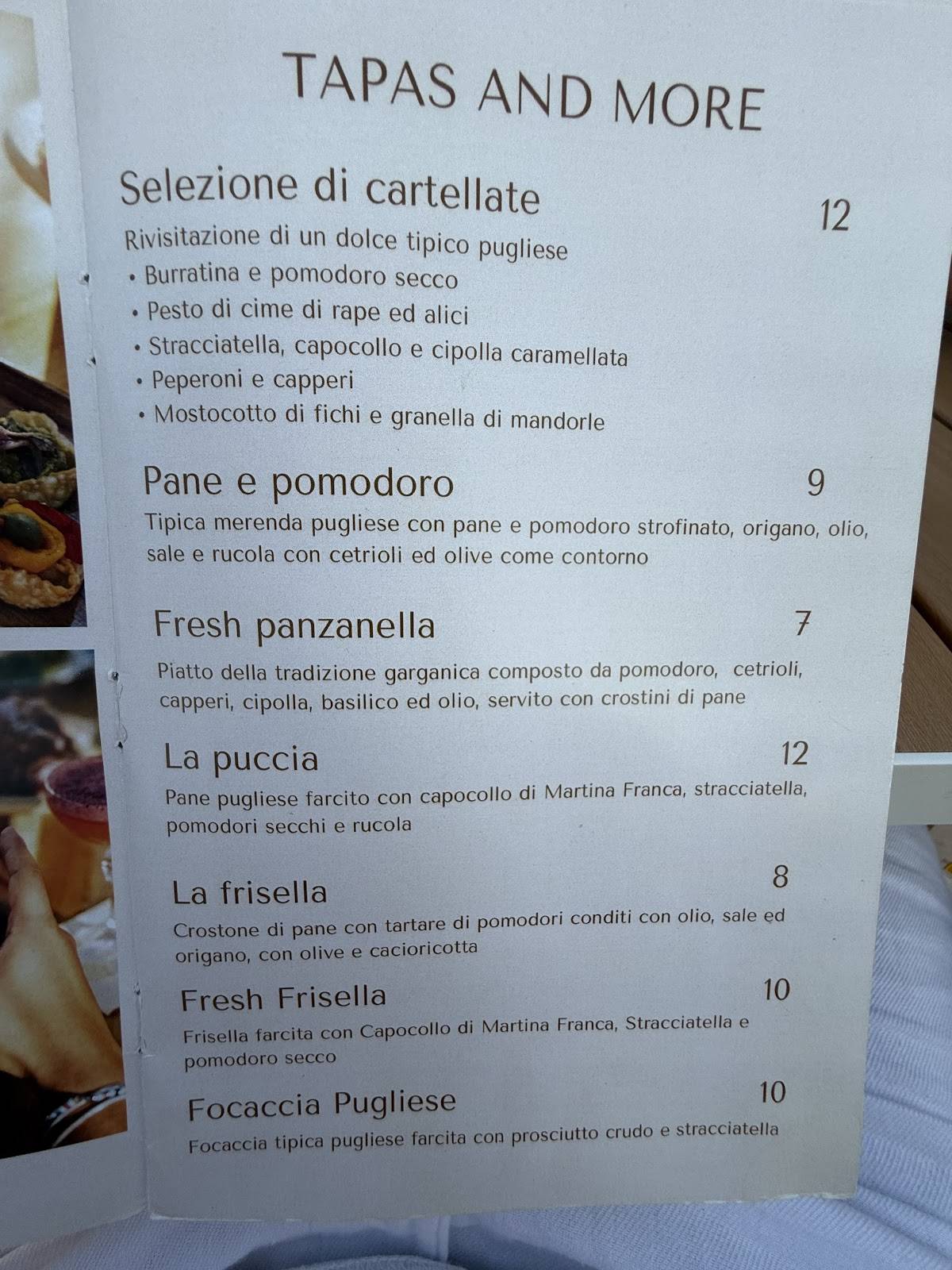 Menu di FreshVieste 
