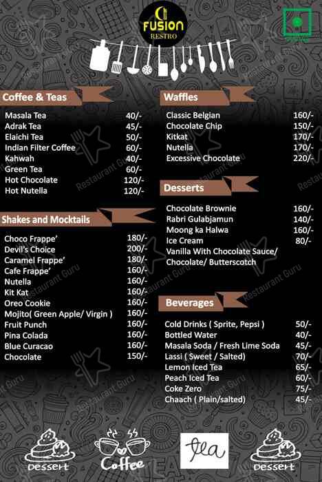 Fusion Restro Cafe menu