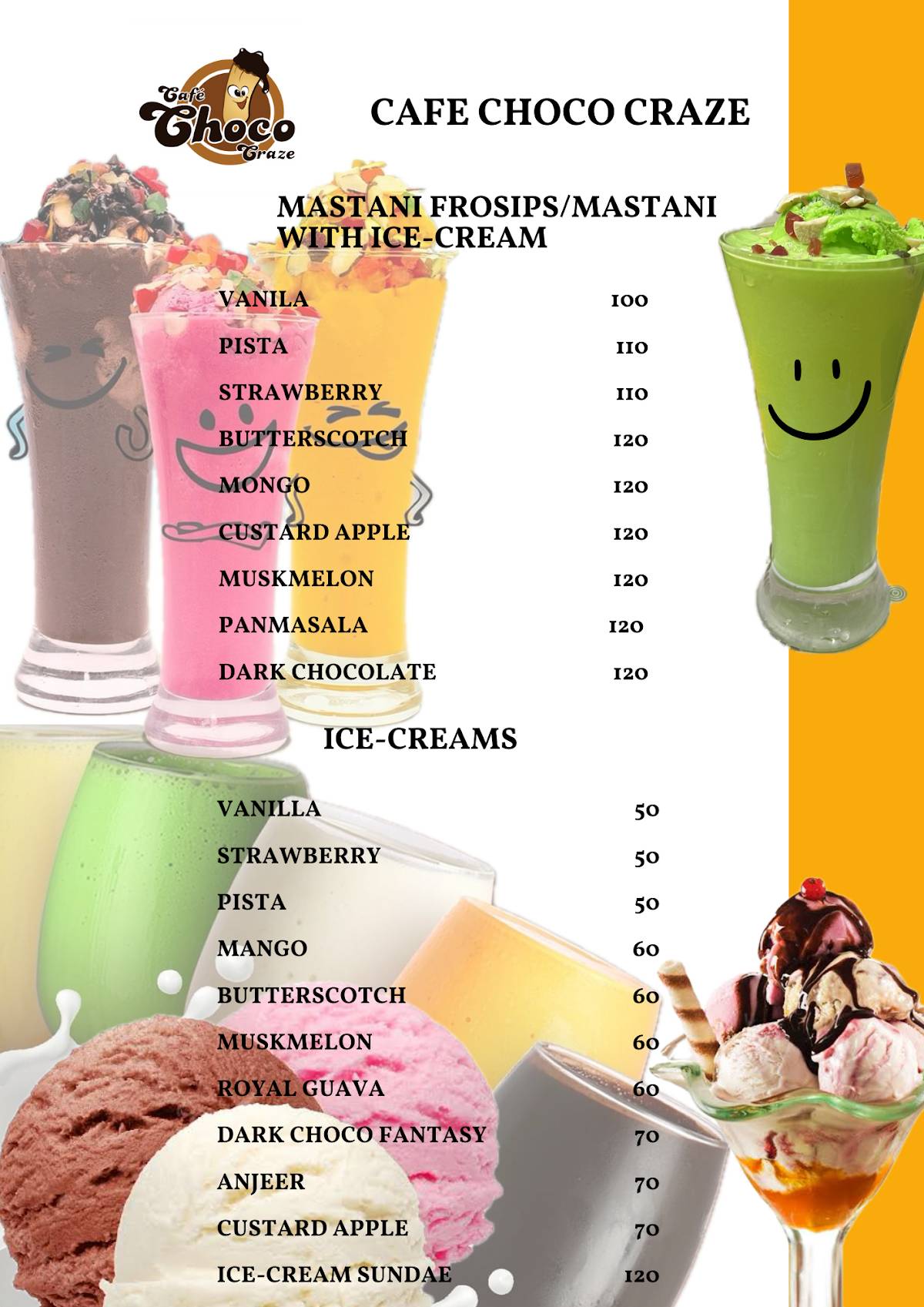 कैफे चोको क्रेझ गडहिंग्लज menu