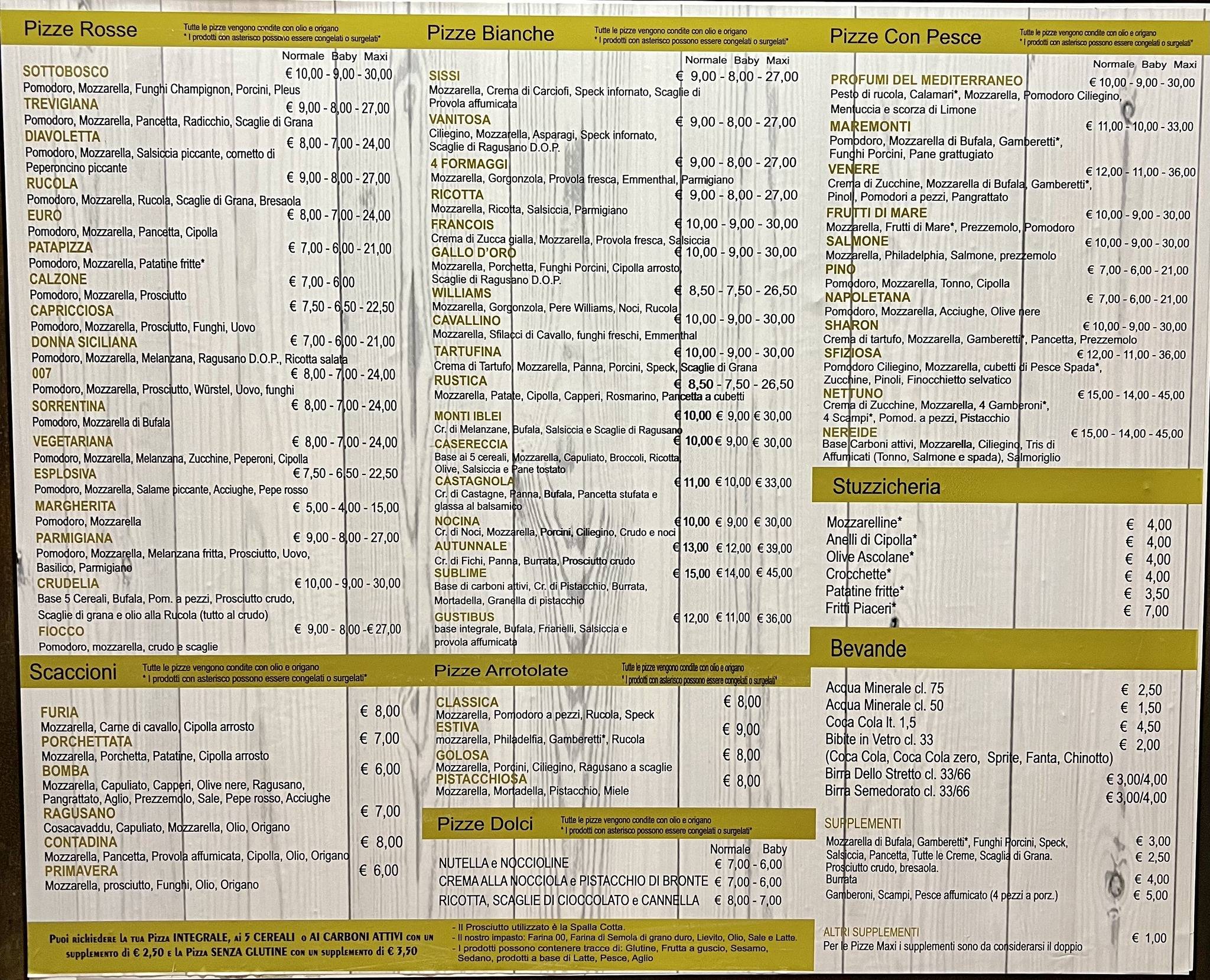 Menu di Ristorante Gallo D'Oro 