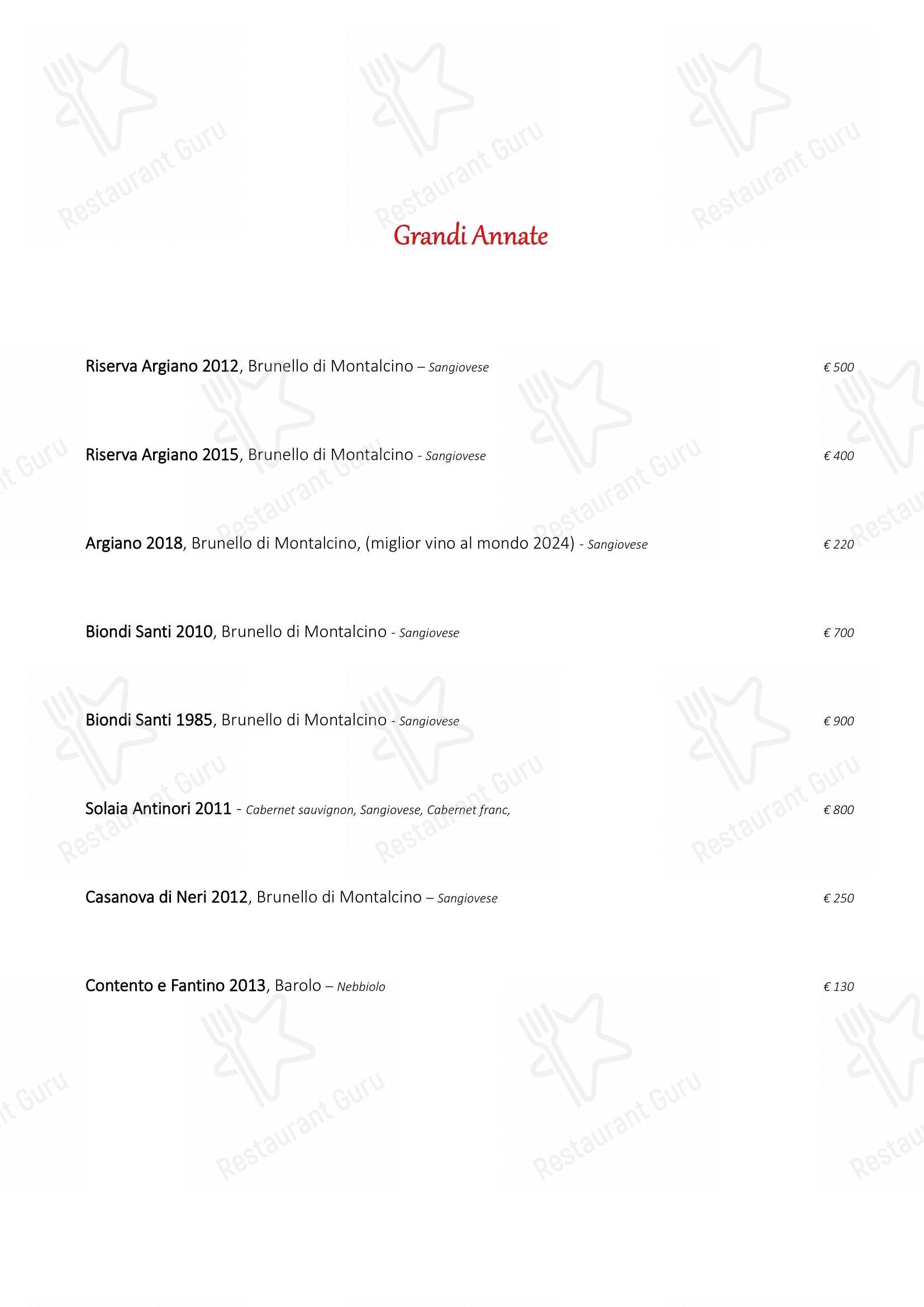 Ristorante Gallo Nero in Siena - Menu