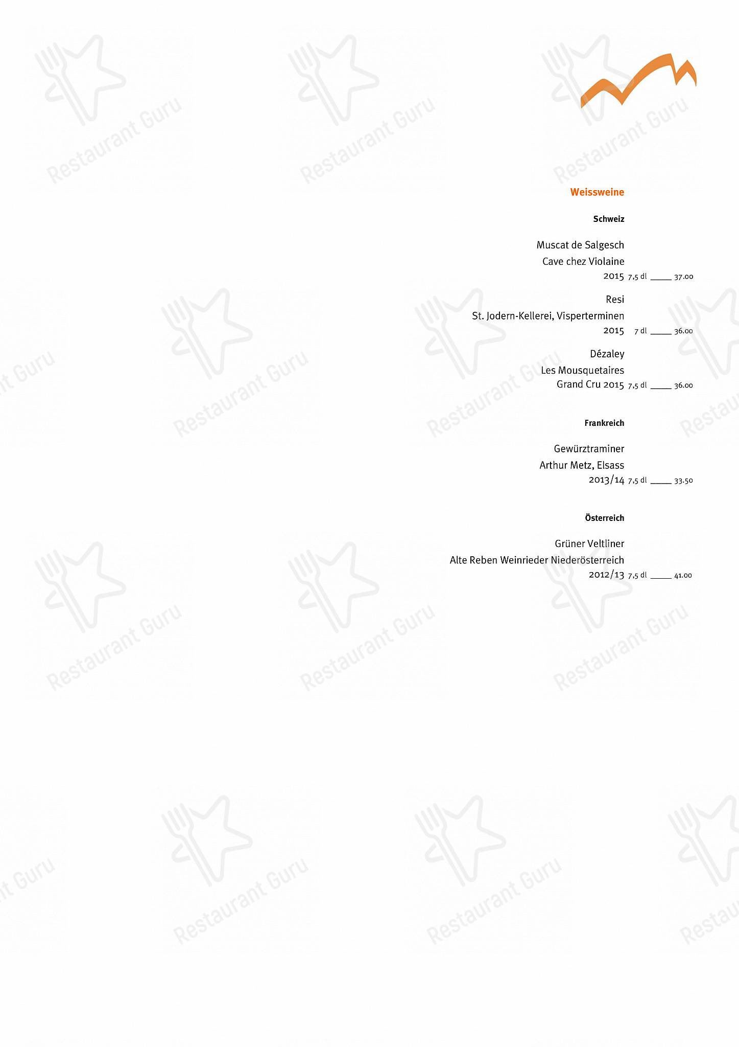 Gasthaus Sonne in Glarona Sud - Menu