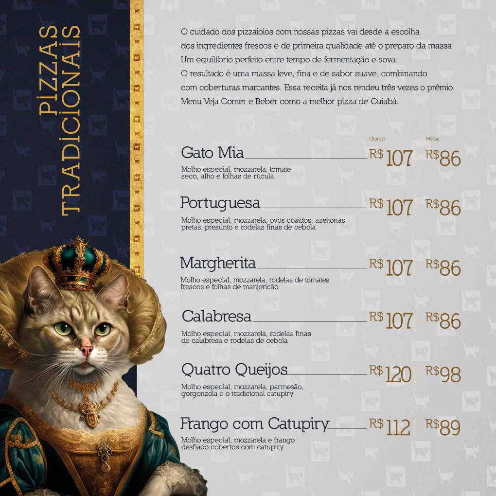 Gato Mia Pizzaria cardápio