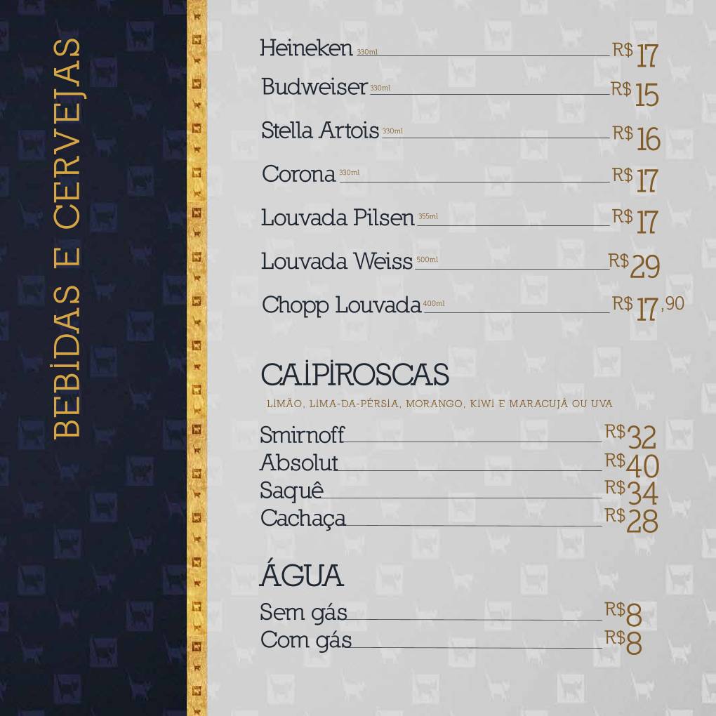 Gato Mia Pizzaria cardápio