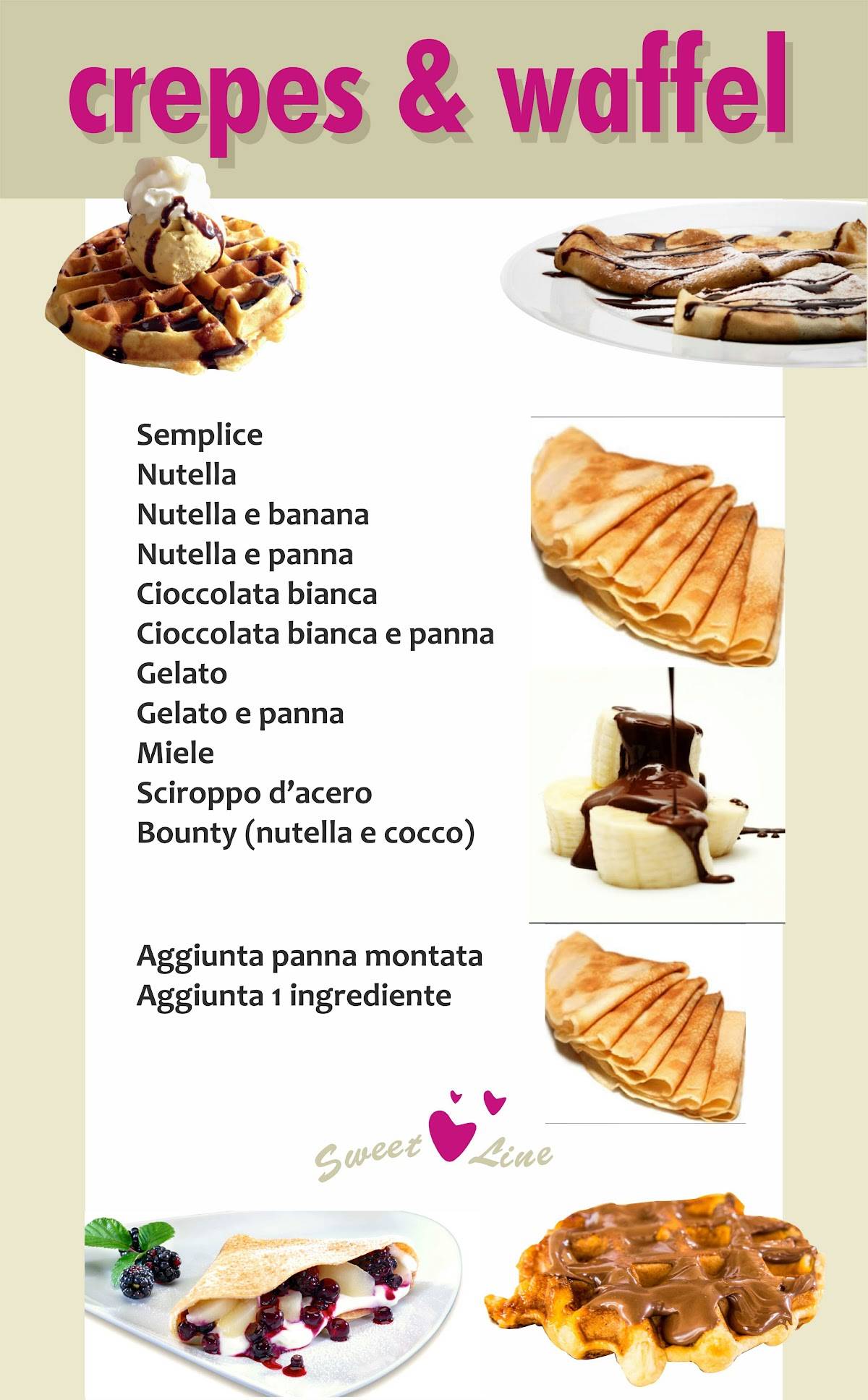Menu di Gelateria Sweet Line San Marino 