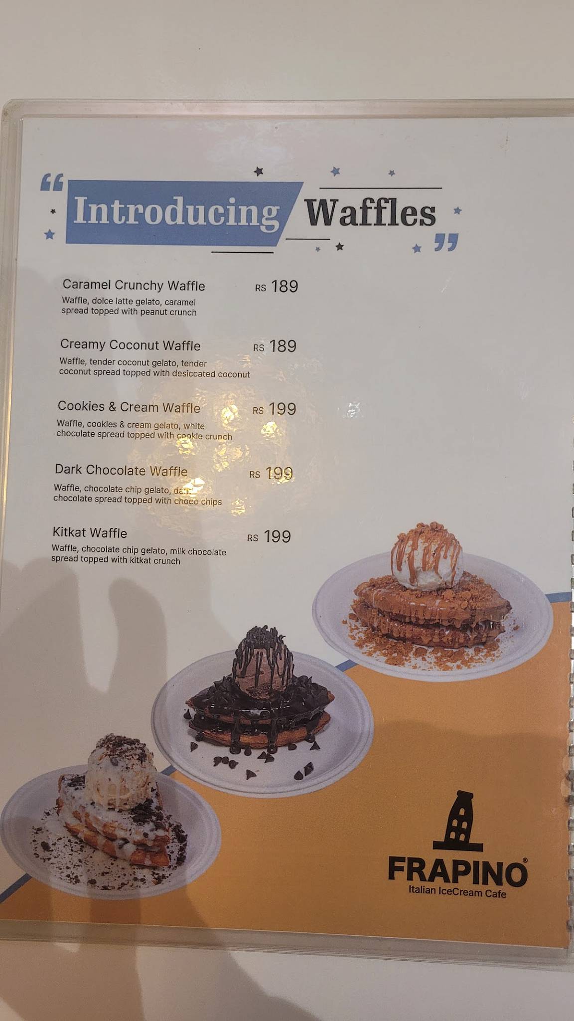 Gelato Cafe menu