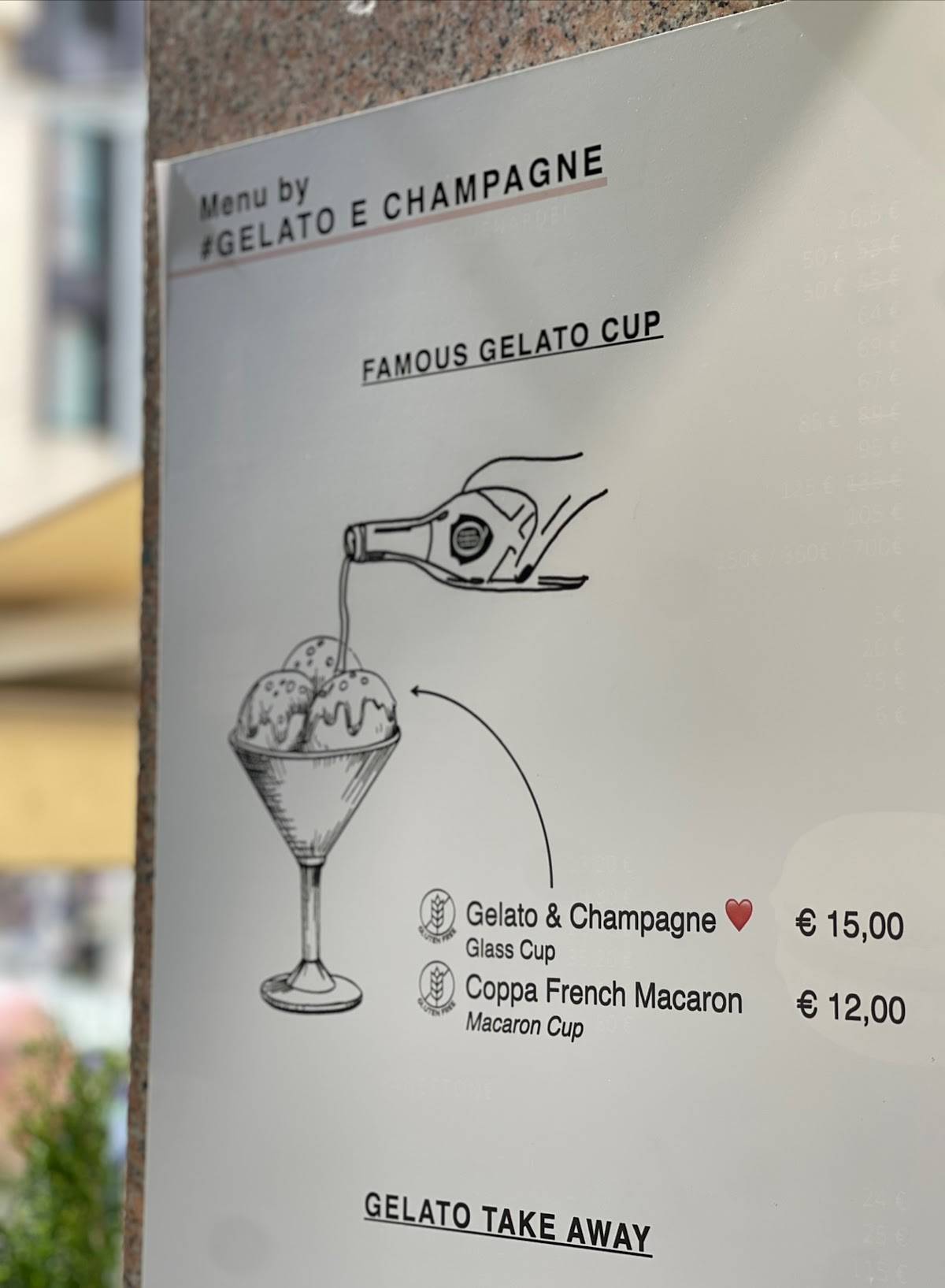 Menu di Gelato e Champagne dal 1906 