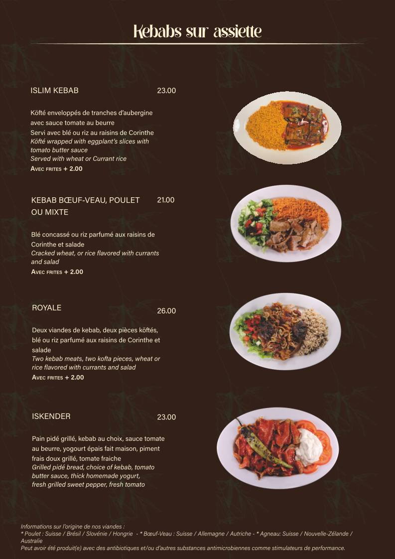 Menu di Restaurant Le Blandonnet 