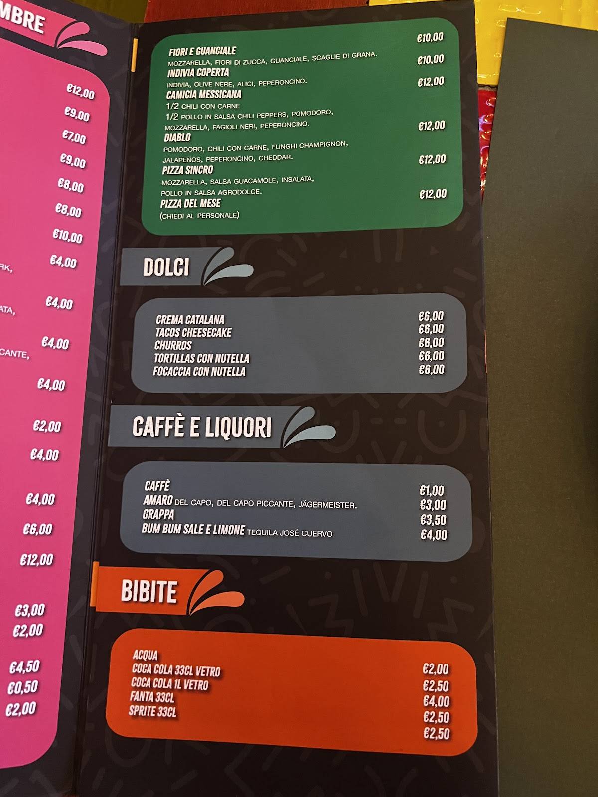 Menu di El Mosquito 