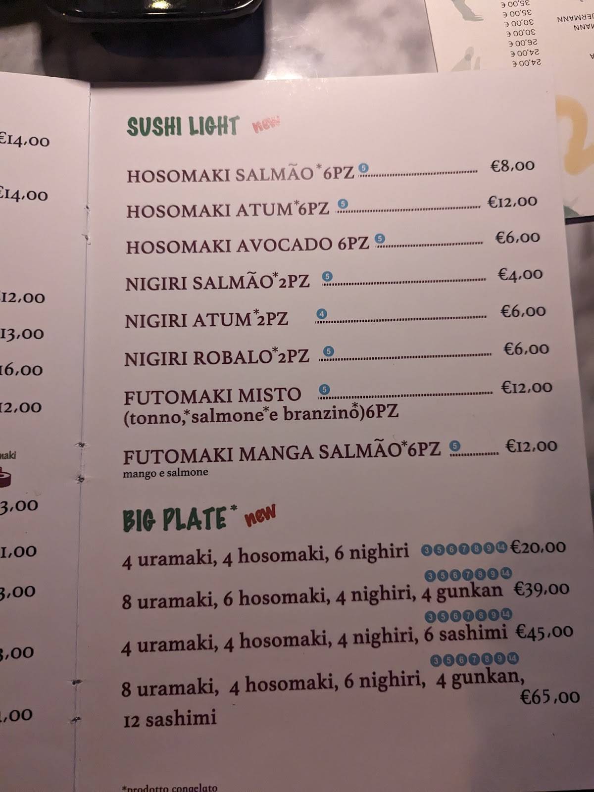 Menu di Makinho Brazilian Sushi 