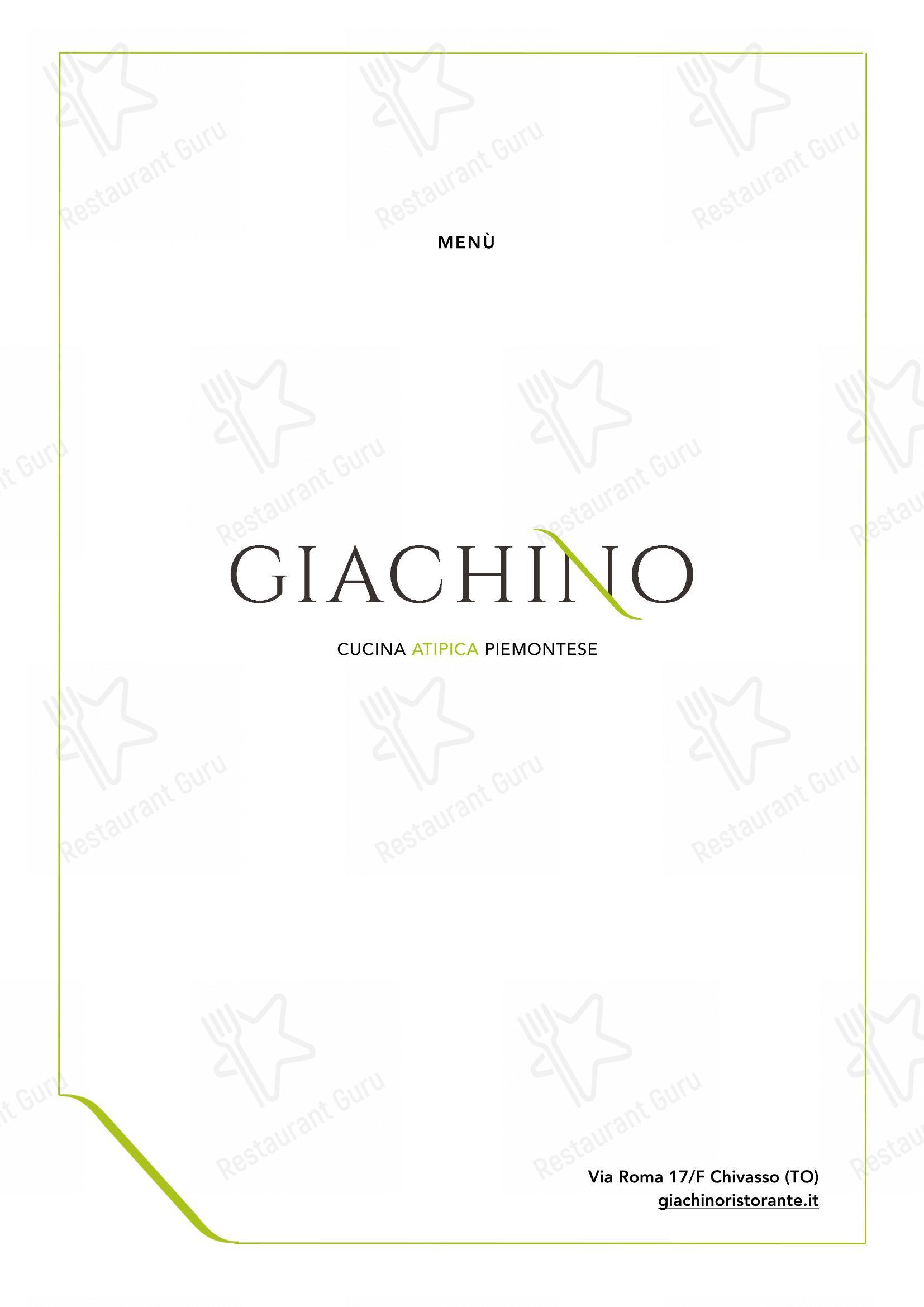 Menu bar per Giachino Ristorante in Chivasso