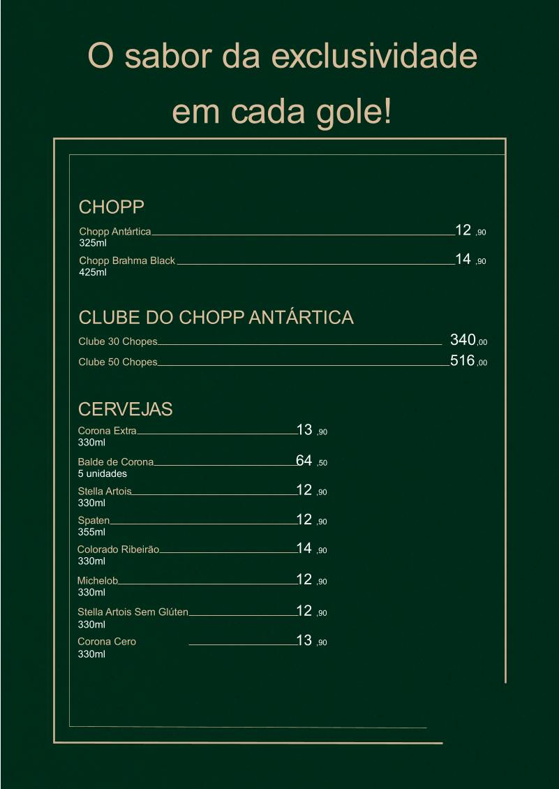 Giardino Bar e Choperia cardápio