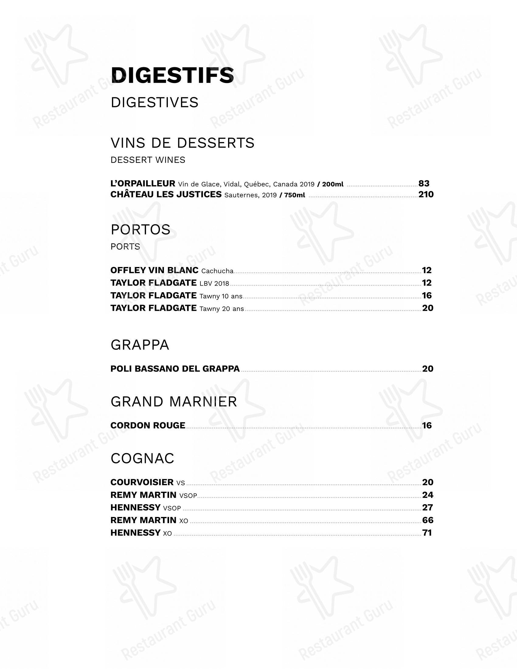 Основное меню pour Gibbys dans Montréal