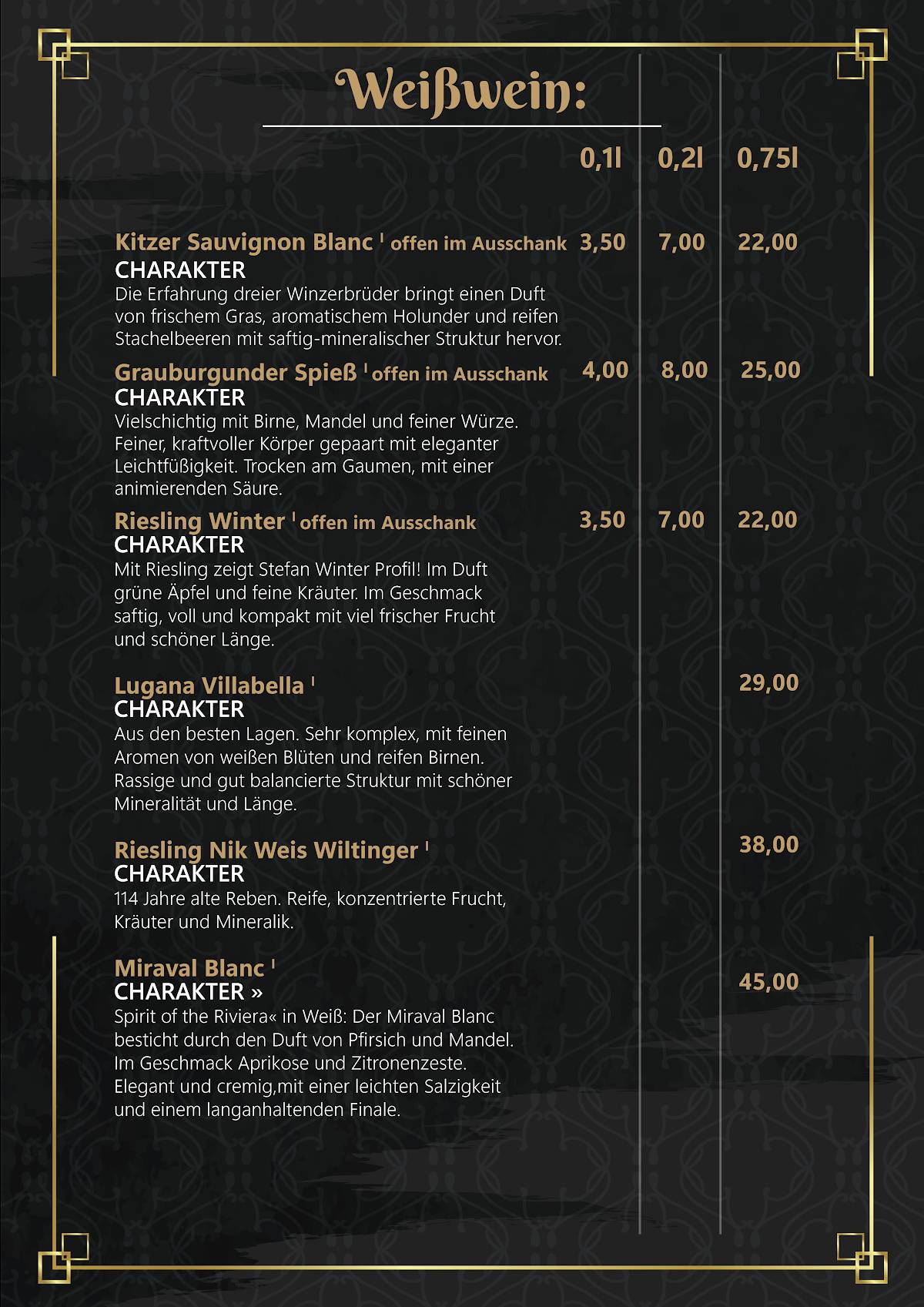 Menu de Gin Sushi & Bar
