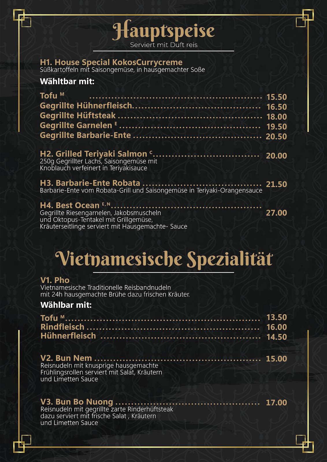 Menu de Gin Sushi & Bar