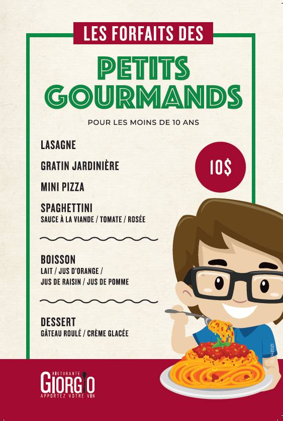 Menu de Giorgio Ristorante