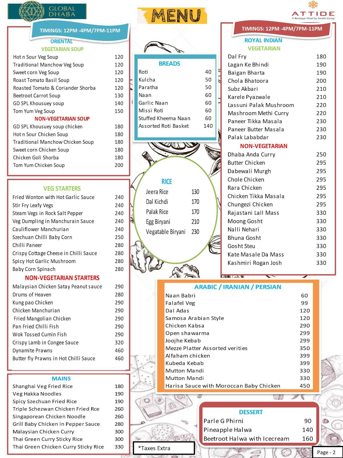 Global Dhaba - Now NIDO menu