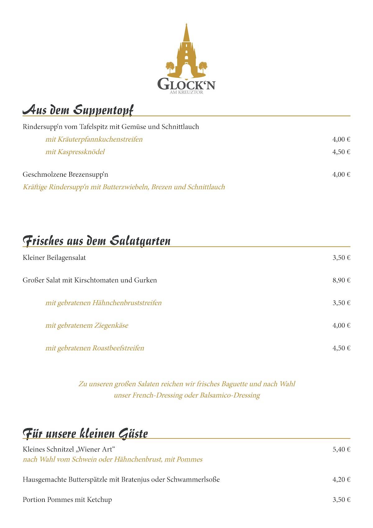 Restaurants In Der Nähe Von Ingolstadt Speisekarte von Glock'n am Kreuztor Biergarten Ingolstadt pub & Bar