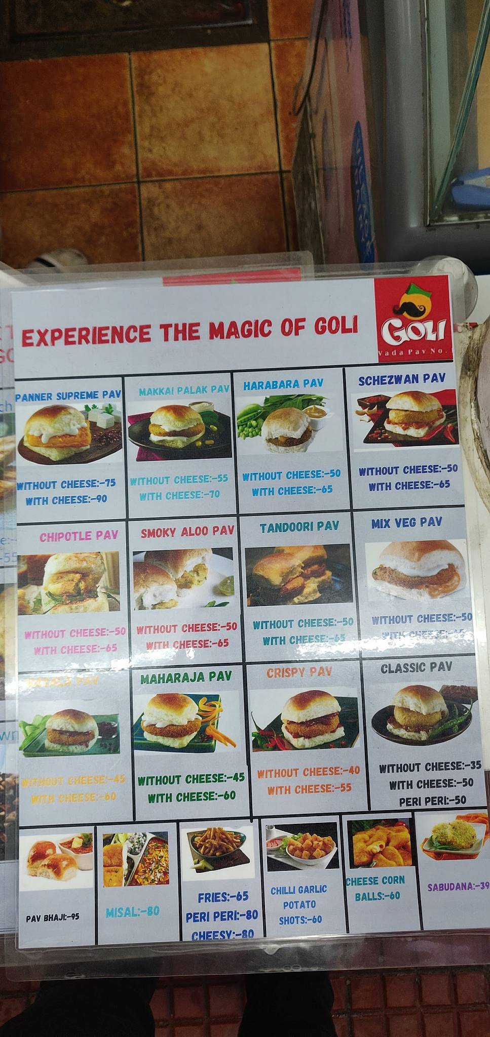 Goli Vada Pav No 1 menu