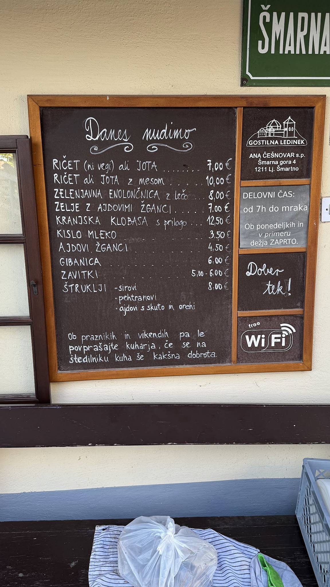 Menu di Gostilna Ledinek 