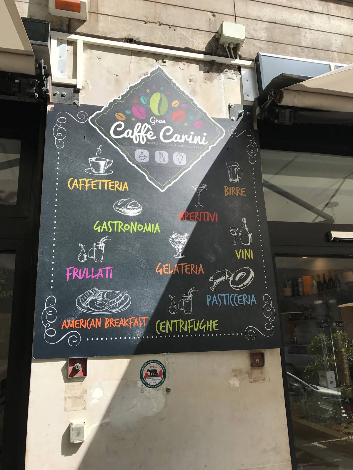 Menu di Gran Caffè Carini 