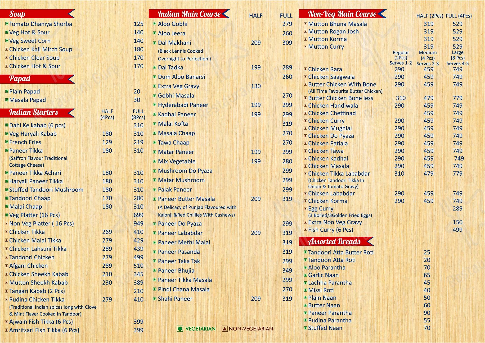 Menu at Rubaab Restaurant Jagat Farm Greater Noida, Greater Noida, S2