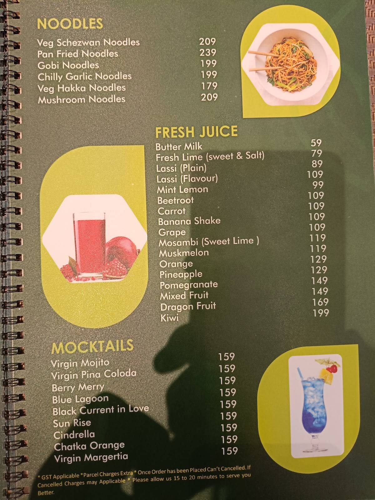 Green Meridian Veg Restaurant menu