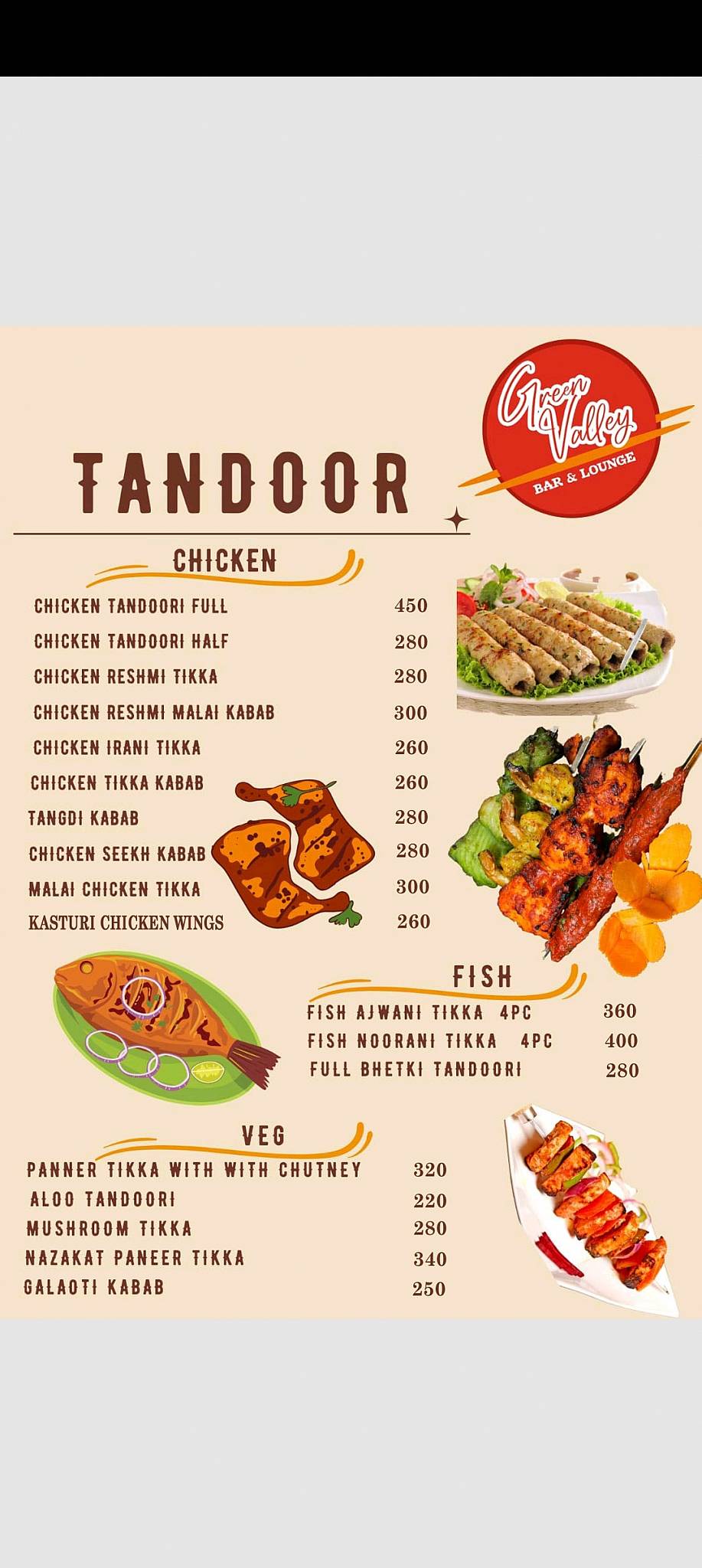 Green Valley menu