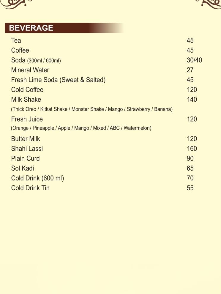 GREENFIELD FAMILY RESTOBAR menu