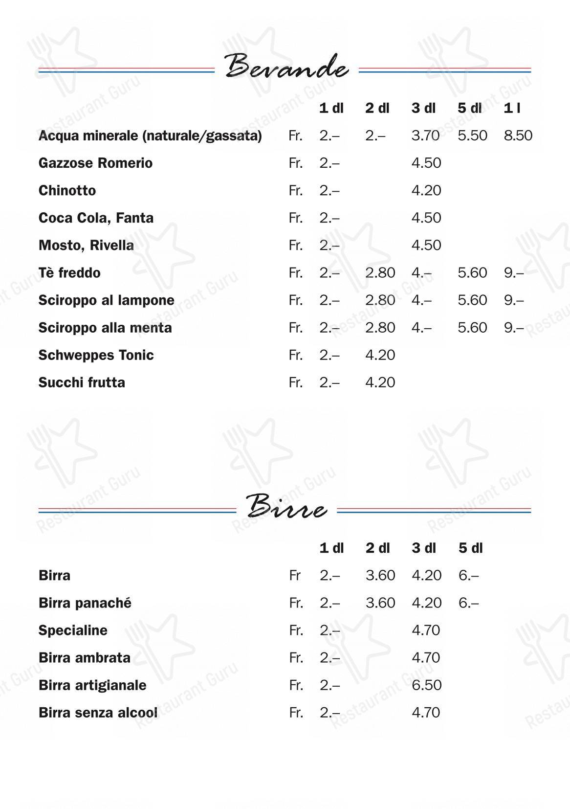菜单 per Grotto Raffael in Losone