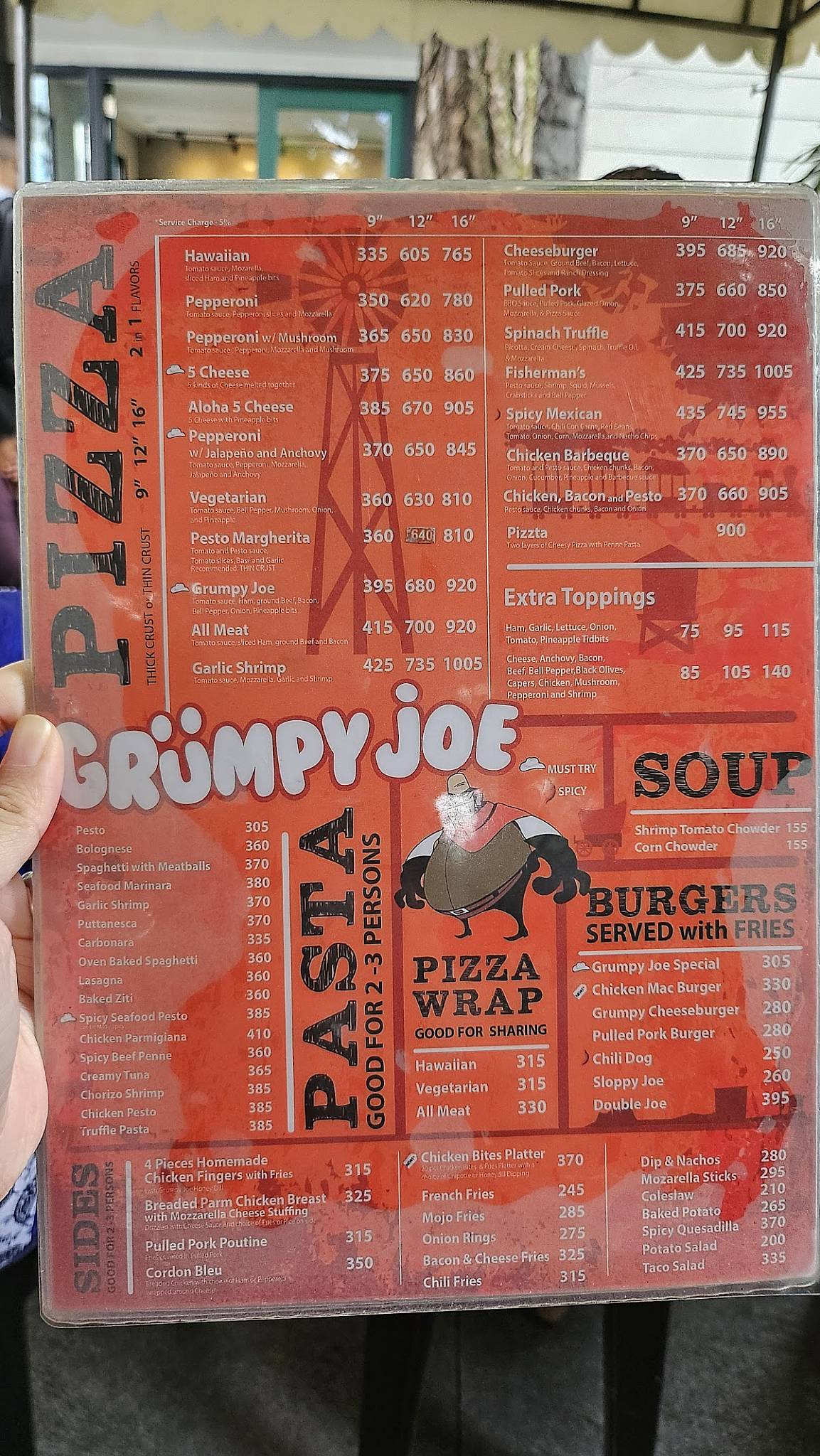 Menu at Grumpy Joe restaurant, Baguio, 15 Gibraltar Rd
