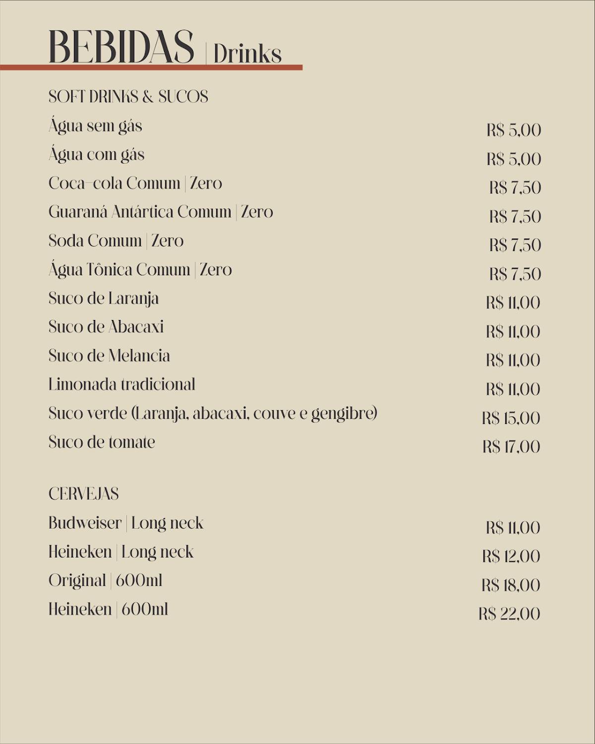 Restaurante Di Cavalcanti cardápio