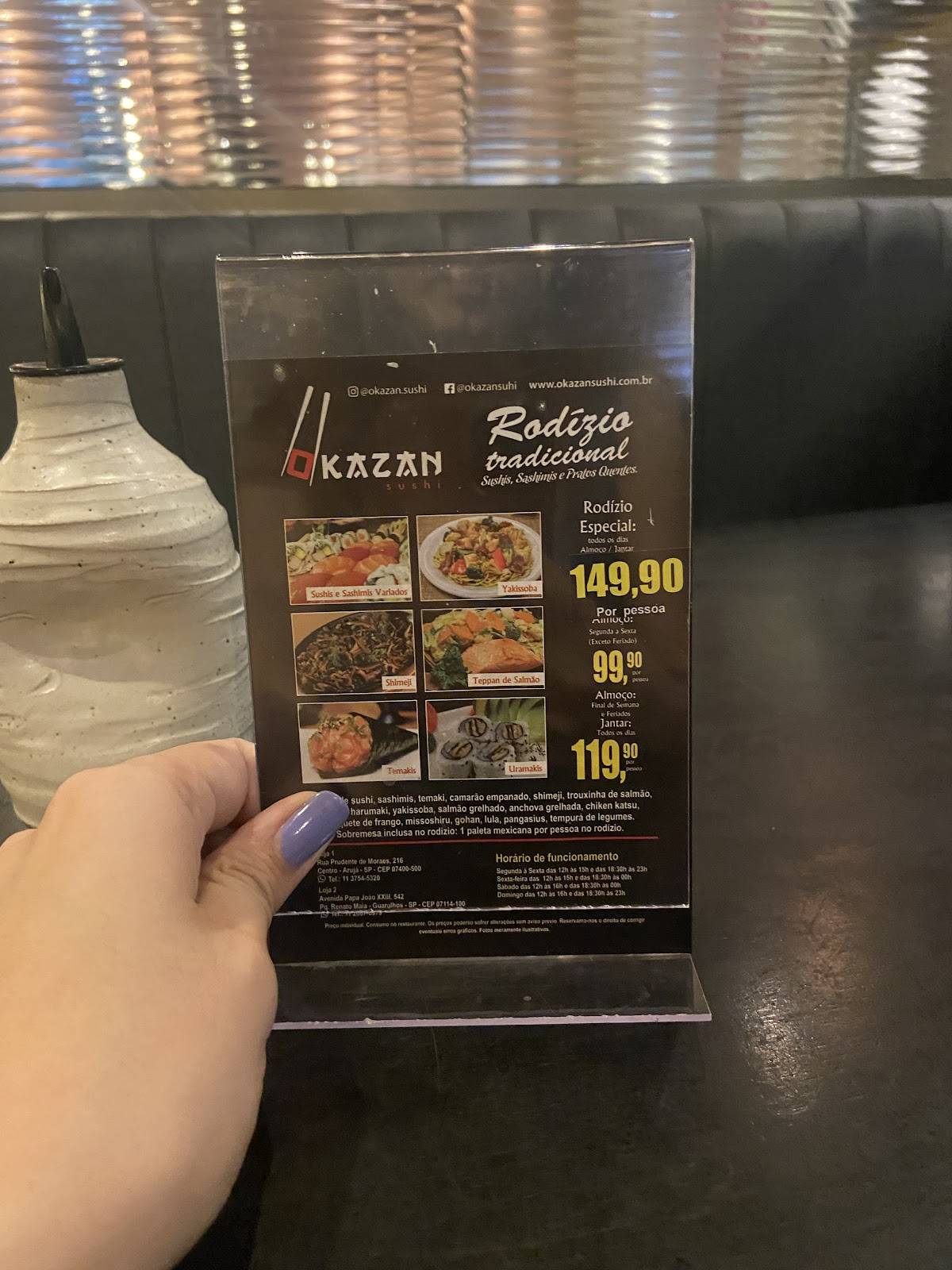 Okazan Sushi Guarulhos cardápio