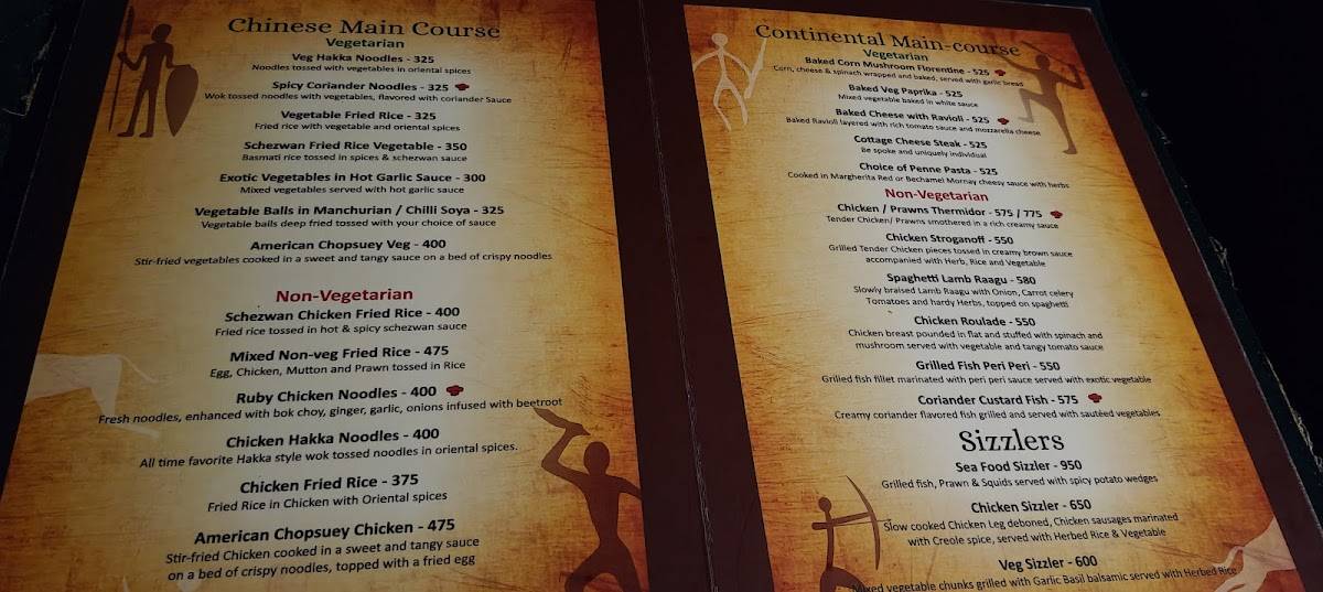 Gufha Restaurant, Kumarapark menu