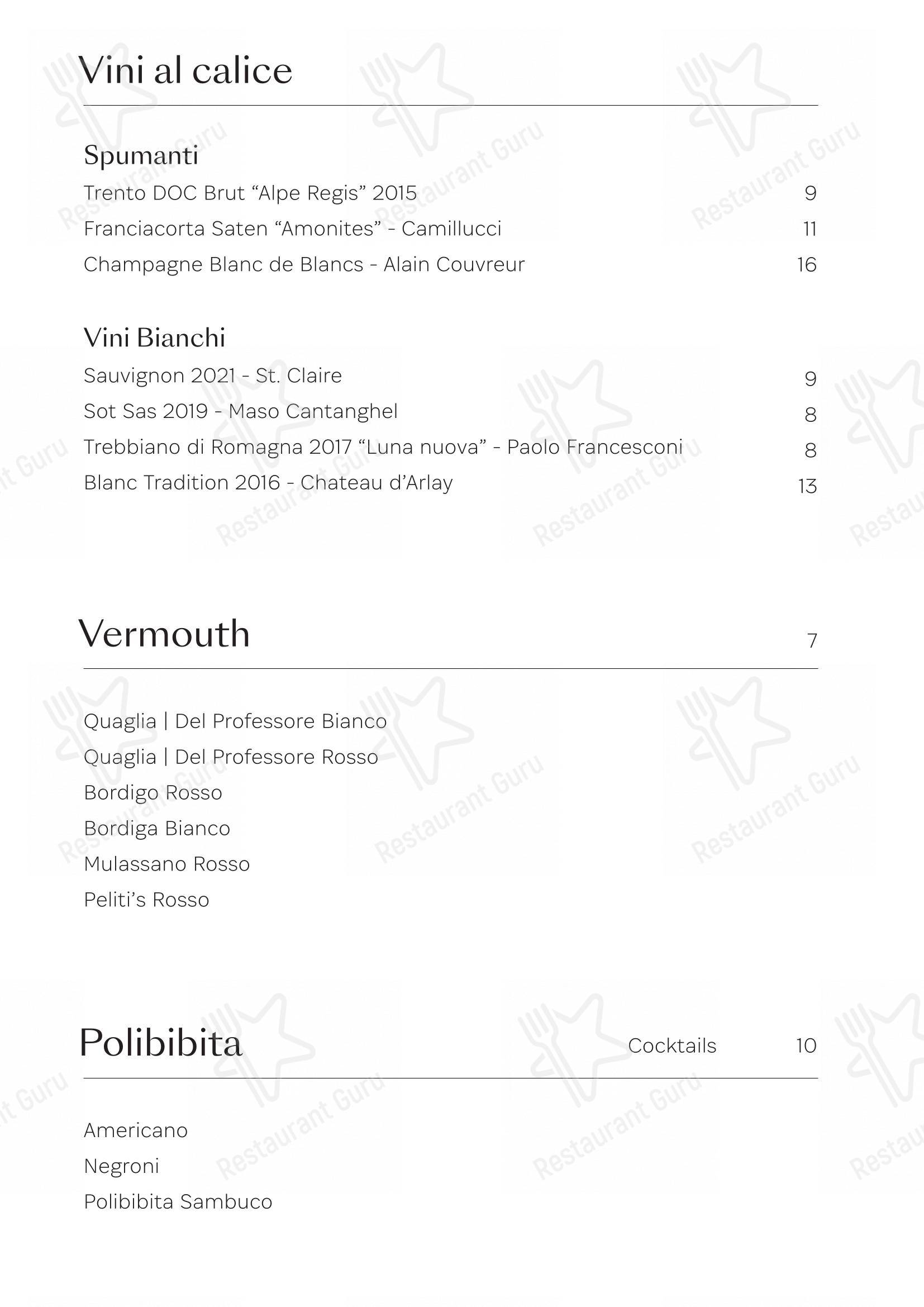 Menu per Guido ristorante