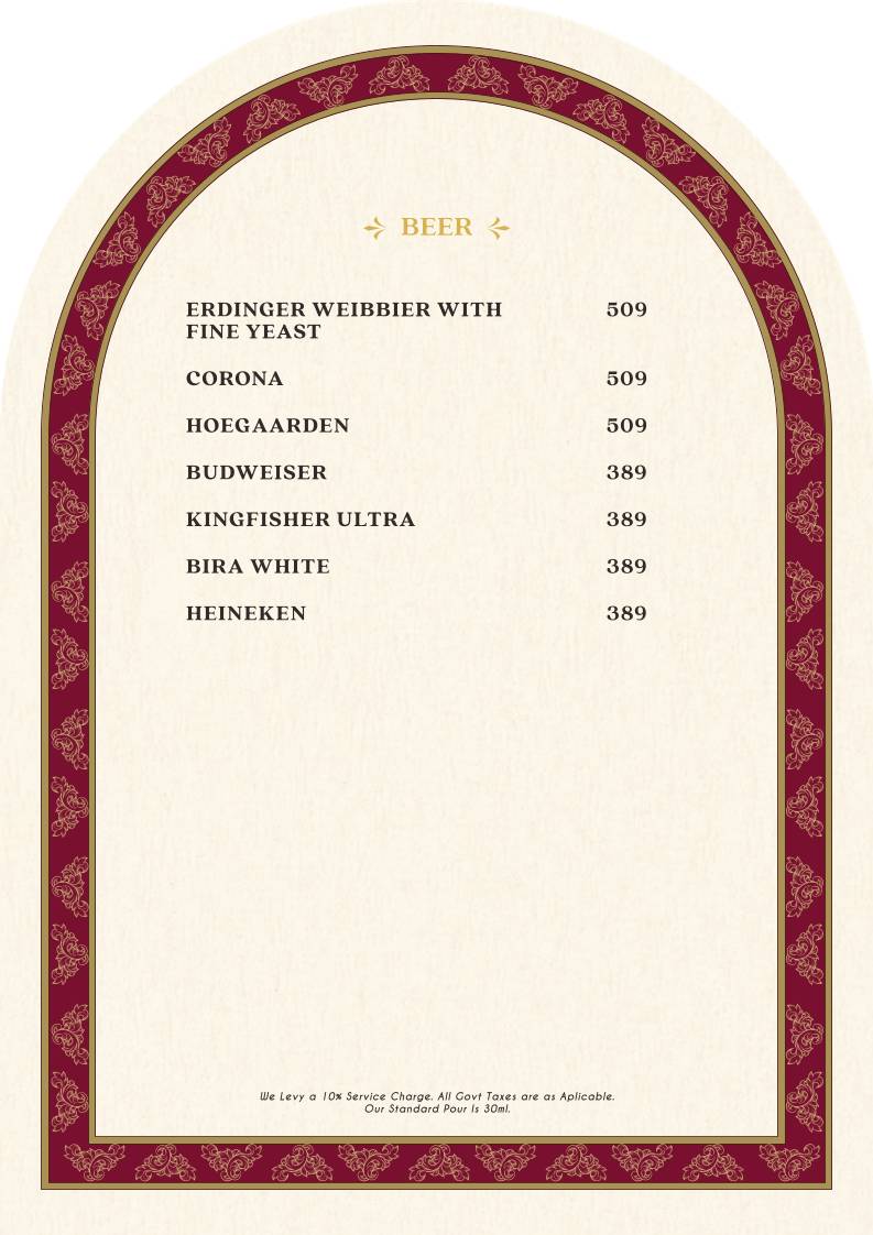 Cafe De Flora menu