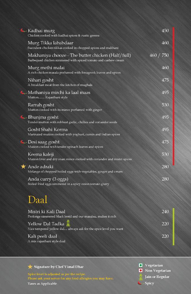 Kabab Mistri menu