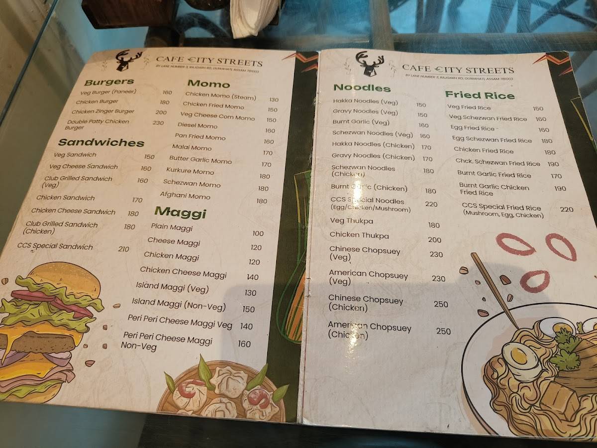 Cafe City Streets menu