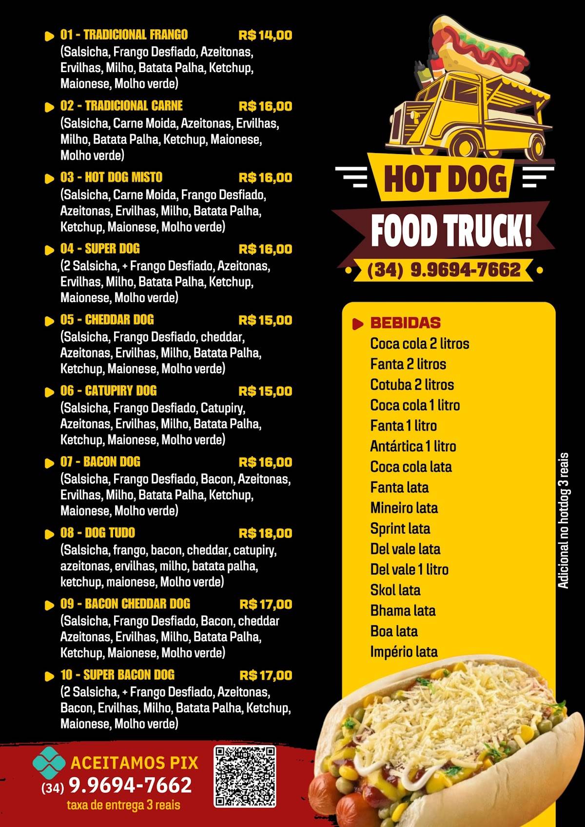HOT DOG FOOD TRUCK cardápio
