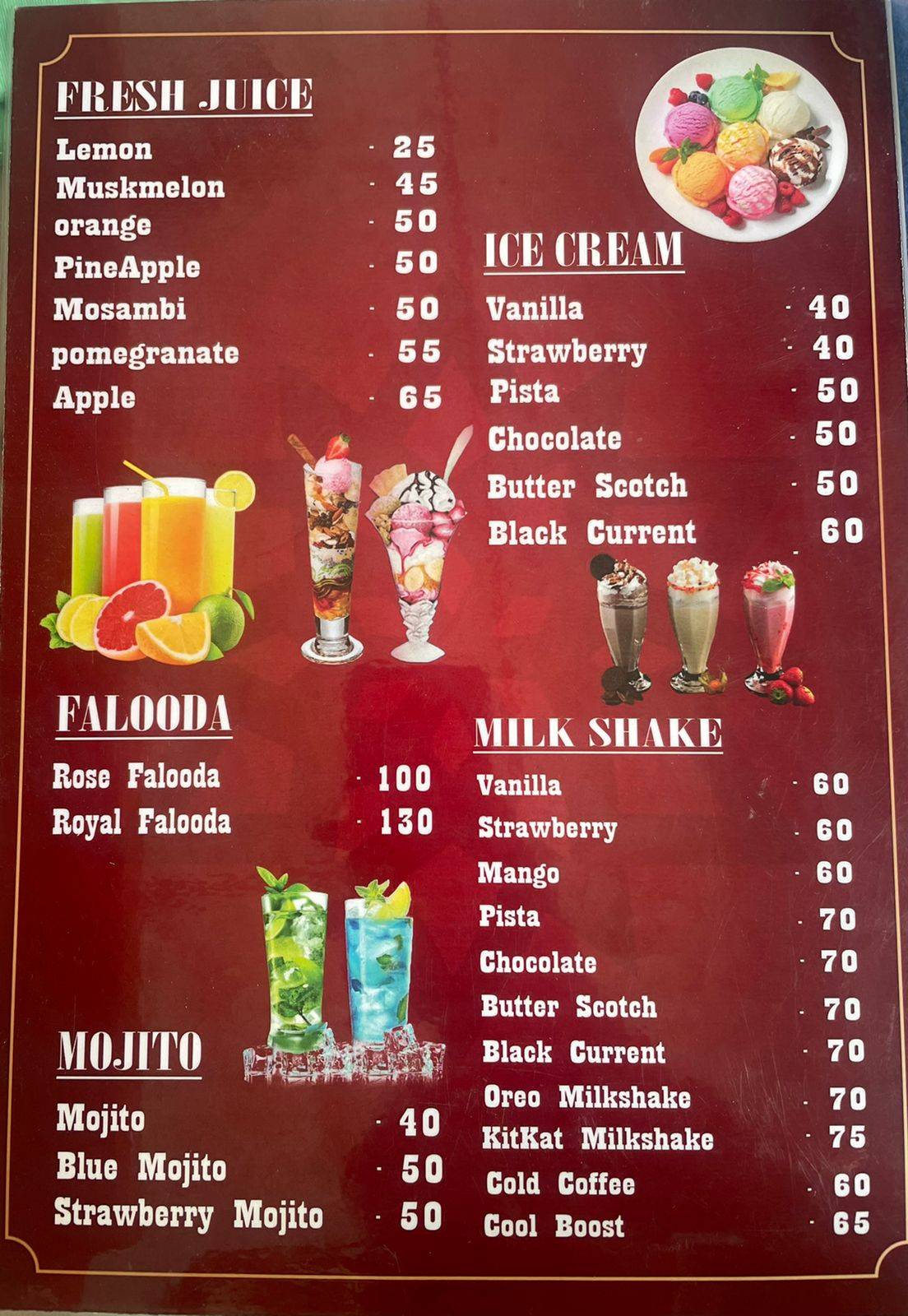 Happy Sip menu