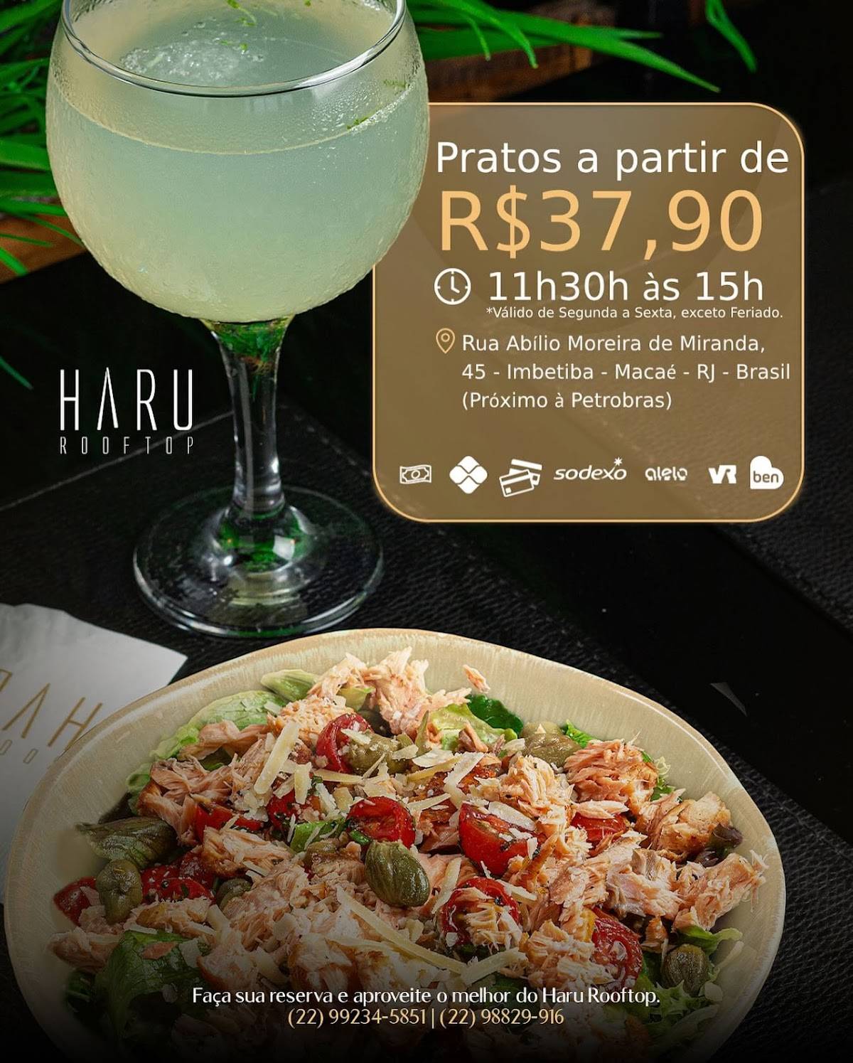 Haru Rooftop Culinária Japonesa e Mediterrânea em Macaé cardápio