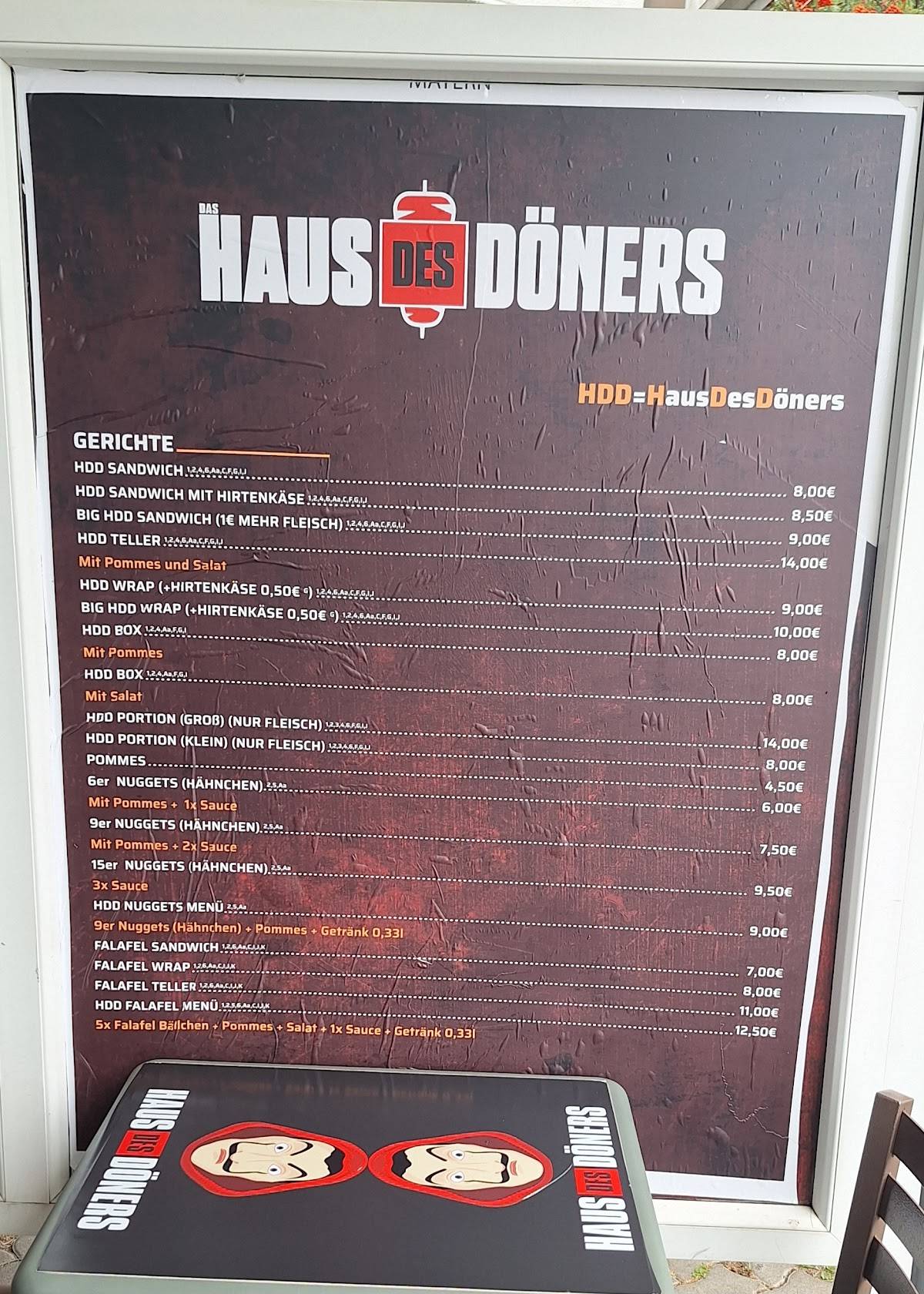 Speisekarte von Haus des Döners restaurant, Mayen