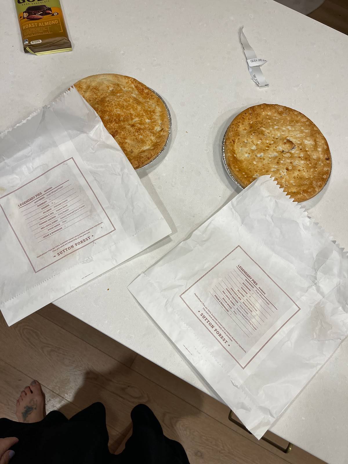 Menu at Heatherbrae's Pies Ourimbah restaurant, Ourimbah